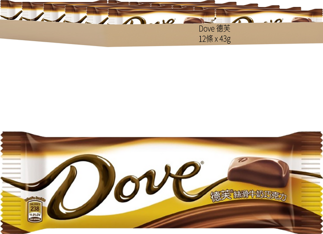 Dove 德芙 絲滑巧克力, 43g, 12條