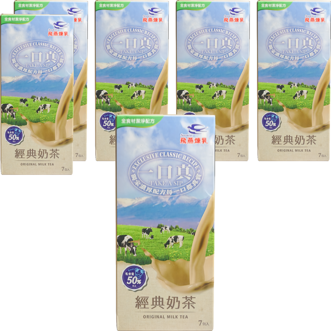 Swallow 飛燕煉乳 一口真 經典奶茶, 12g, 7包, 6盒