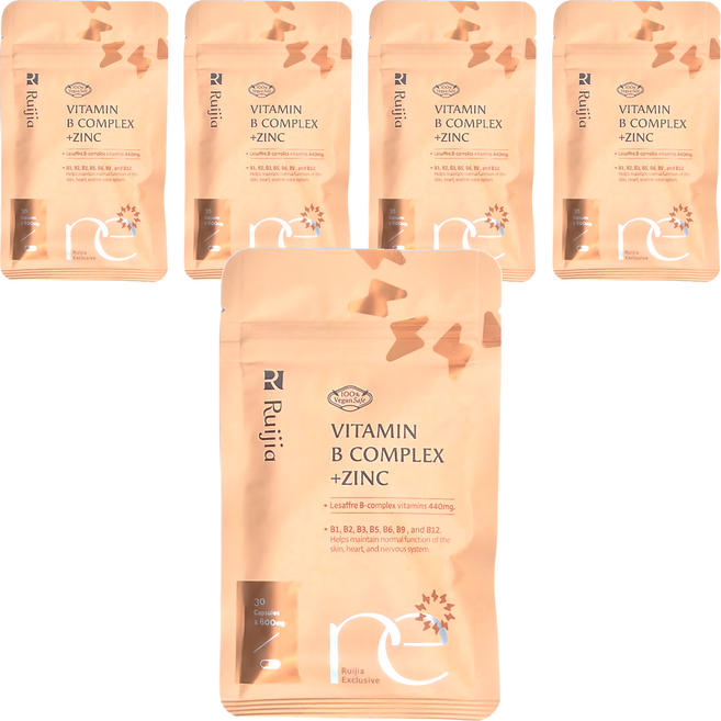 Ruijia 露奇亞 天然酵母B群 + 鋅, 18g, 30顆, 5包