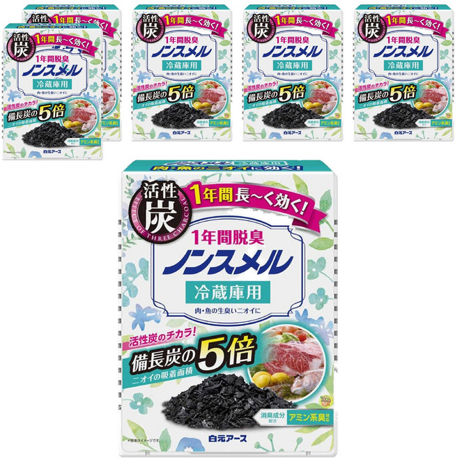 Hakugen Earth 白元 活性炭 冷藏室除臭劑, 25g, 6盒