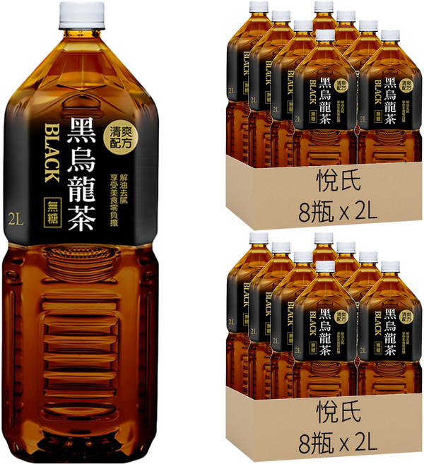 悅氏 黑烏龍茶, 2L, 16瓶