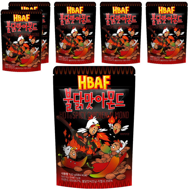 HBAF 杏仁果 火辣雞風味, 120g, 6包