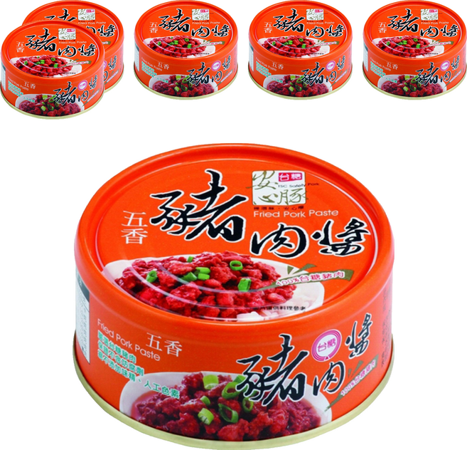 台糖 安心豚豬肉醬 五香, 160g, 6罐