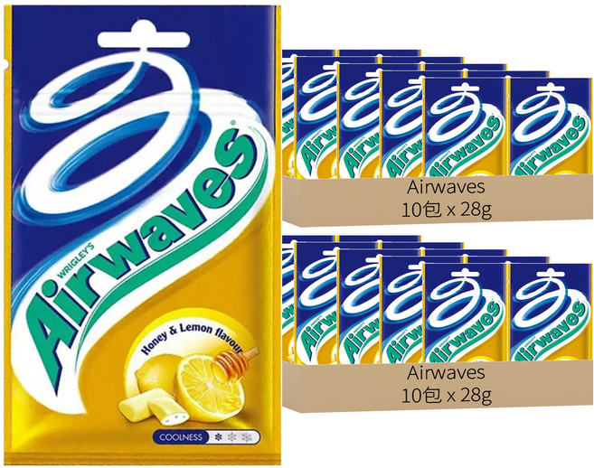 Airwaves 超涼無糖口香糖 蜂蜜檸檬口味, 28g, 20包