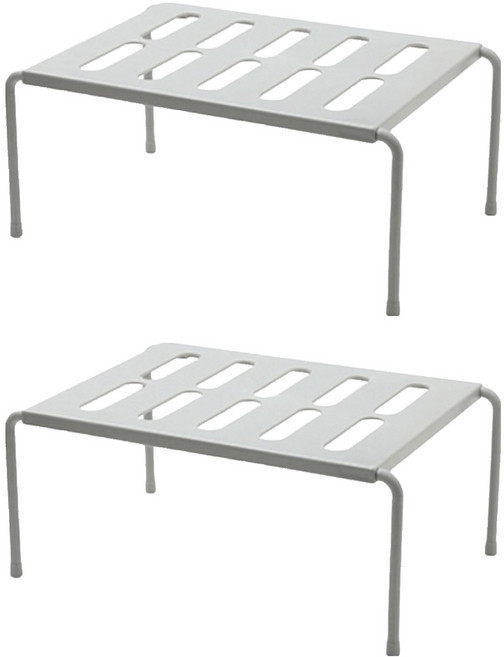 省空間可伸縮置物收納架, 2個, 灰色