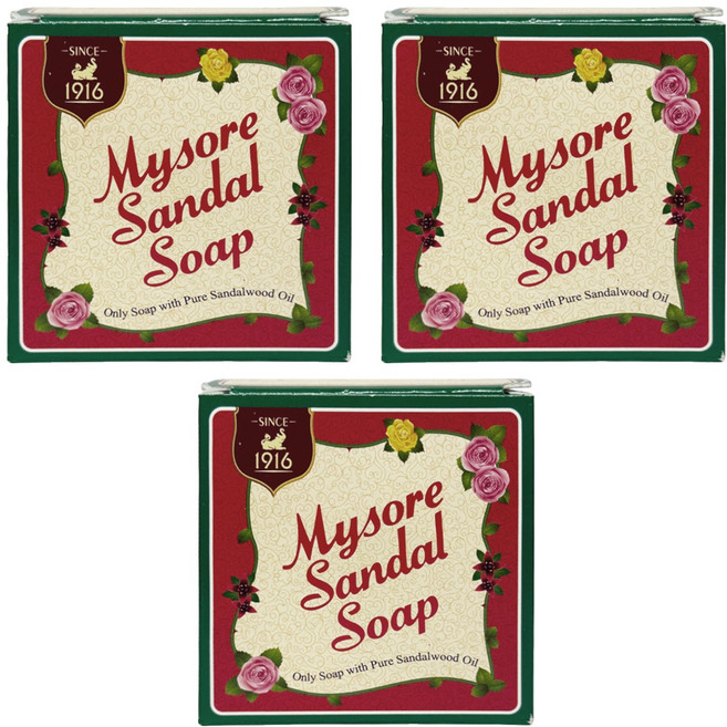Mysore Sandal 保濕護膚皂 檀香, 150g, 3入