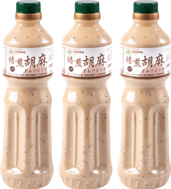 藻作坊 日式焙煎胡麻沙拉醬, 600ml, 3瓶