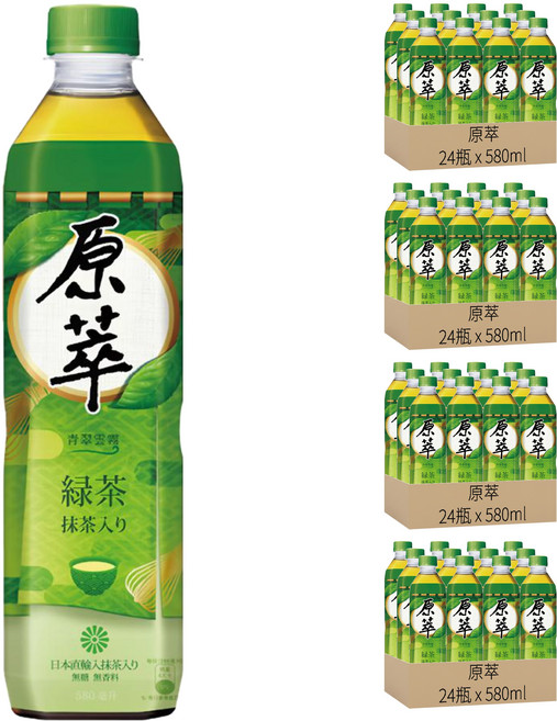 原萃 日式綠茶, 580ml, 96瓶