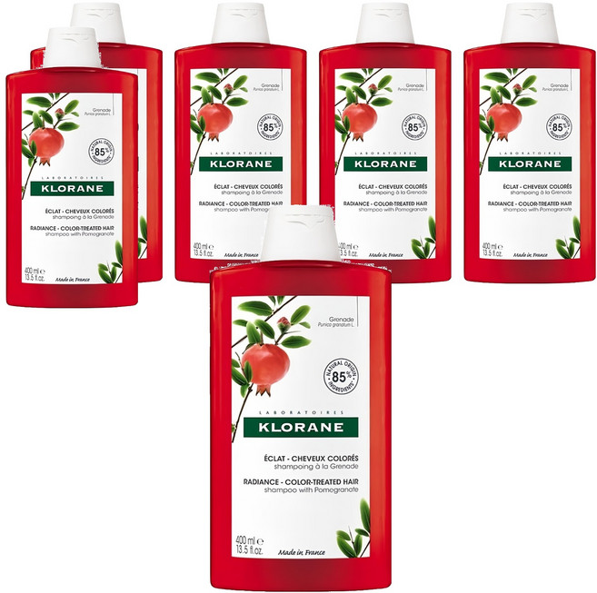 KLORANE 蔻蘿蘭 護色亮澤洗髮精 紅石榴萃取 亮麗髮色 溫和不掉色 秀髮柔順, 400ml, 6件