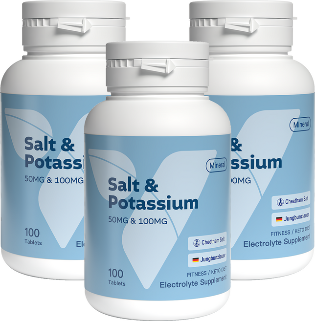 YOURVITA 機能型鹽鉀錠 100顆, 3罐