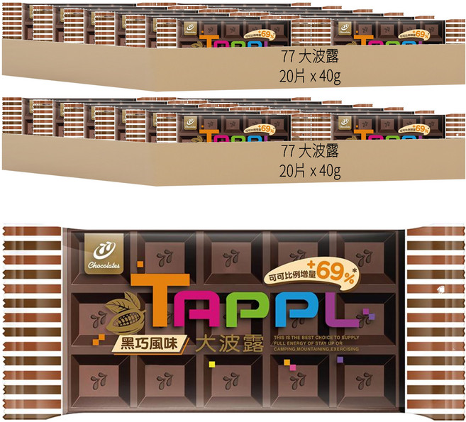77 大波露 黑巧風味, 40g, 40包