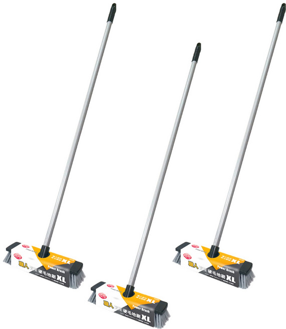 巧巧 職人商用硬毛地刷 XL, 3支, 灰色 + 黑色