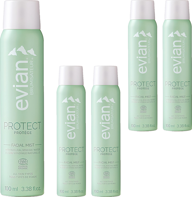 evian 依雲 超導活膚礦泉噴霧 淨化隔離, 5瓶, 100ml