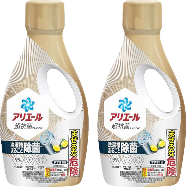 ARIEL 日本原裝進口 超濃縮抗菌抗臭洗衣精 全效抗菌 金色, 700g, 2瓶