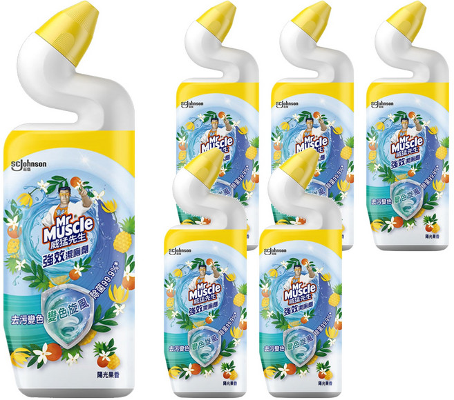 Mr Muscle 威猛先生 強效潔廁劑 變色威力 陽光果香, 750ml, 6瓶