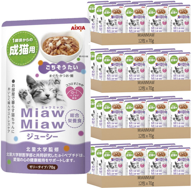 MIAWMIAW 妙喵主食軟包, 鯛魚, 70g, 48包