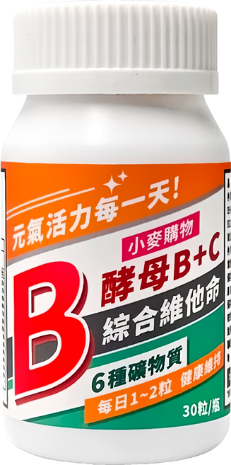 小麥購物 B群綜合維他命膠囊 A120, 30顆, 37g, 1罐