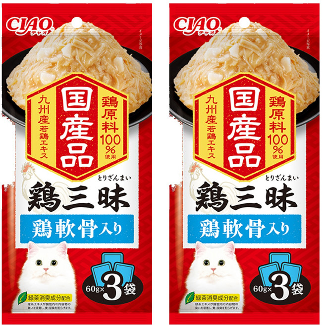 INABA CIAO 啾嚕 豪華三昧餐包, 雞軟骨, 180g, 2袋