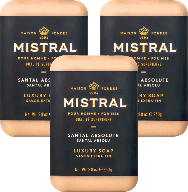 MISTRAL BODY 皇家檀香 沐浴皂, 250g, 3個