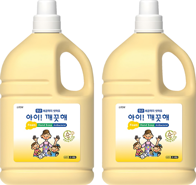 LION 獅王 趣淨 Ai! Kekute 泡泡洗手慕斯大容量補充瓶, 爽身粉香, 4.5L, 2桶