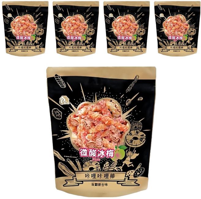 CACHA 卡恰 咔哩咔哩棒 微酸冰梅口味, 130g, 5包