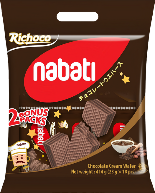 Richoco 麗巧克 nabati 巧克力威化餅, 414g, 1袋