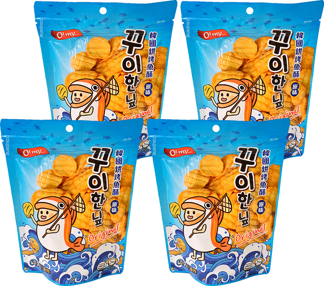 O my food 歐邁福 烘烤魚酥 經典原味, 40g, 4包