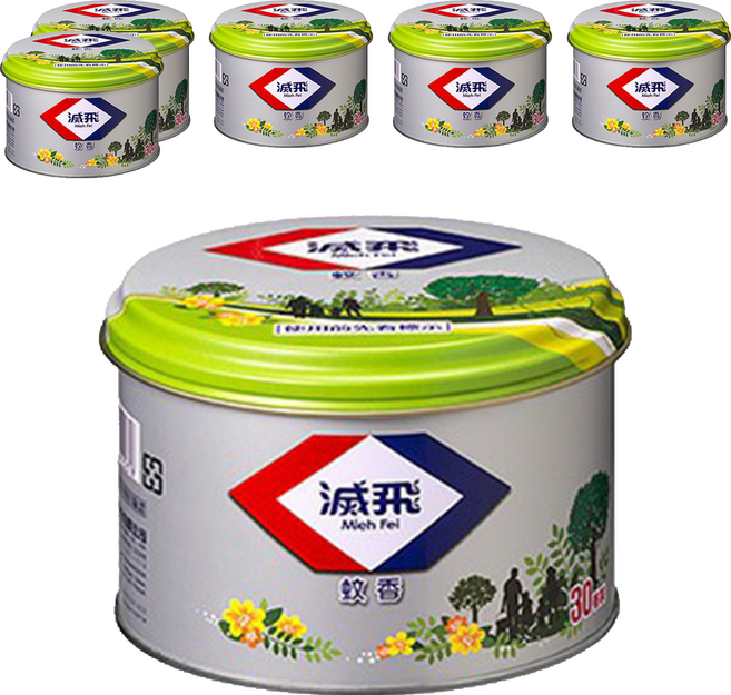 滅飛 蚊香鐵罐, 6罐, 375g