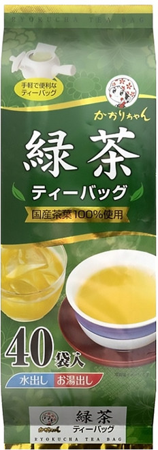 KAORICHAN 宇治森德 綠茶茶包 100%日本國產茶葉, 5g, 40包, 1袋