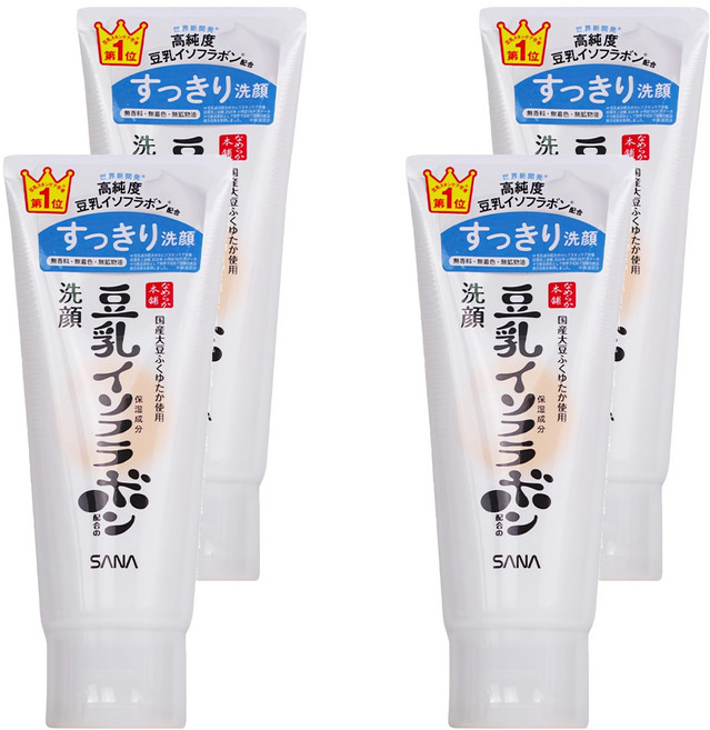 SANA 莎娜 豆乳美肌 洗面乳 清爽, 150g, 4條