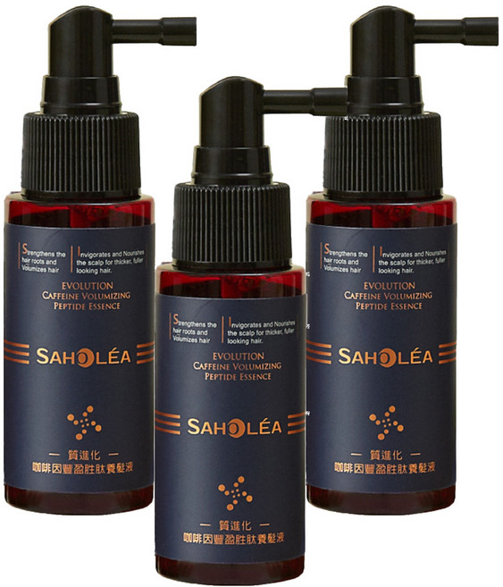 SAHOLEA 森歐黎漾 質進化咖啡因豐盈胜肽養髮液, 50ml, 3瓶