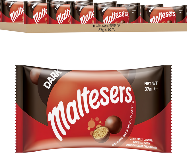 maltesers 麥提莎 黑巧克力, 37g, 10包