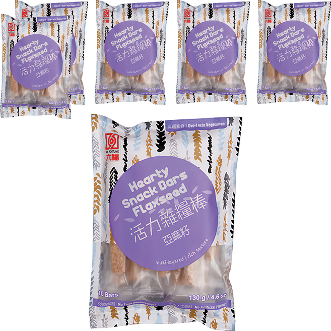 六福 活力雜糧棒 亞麻籽, 130g, 6袋