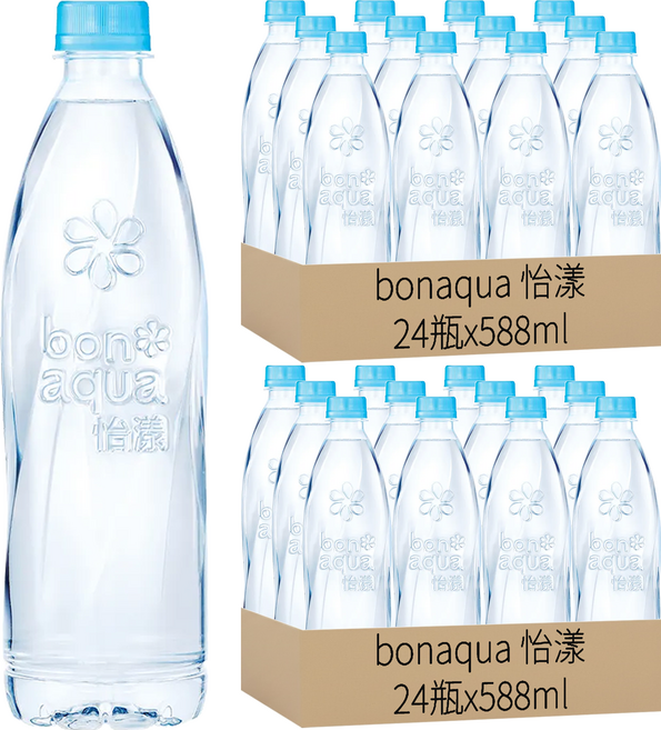 bonaqua 怡漾 鹼性離子水, 588ml, 48瓶