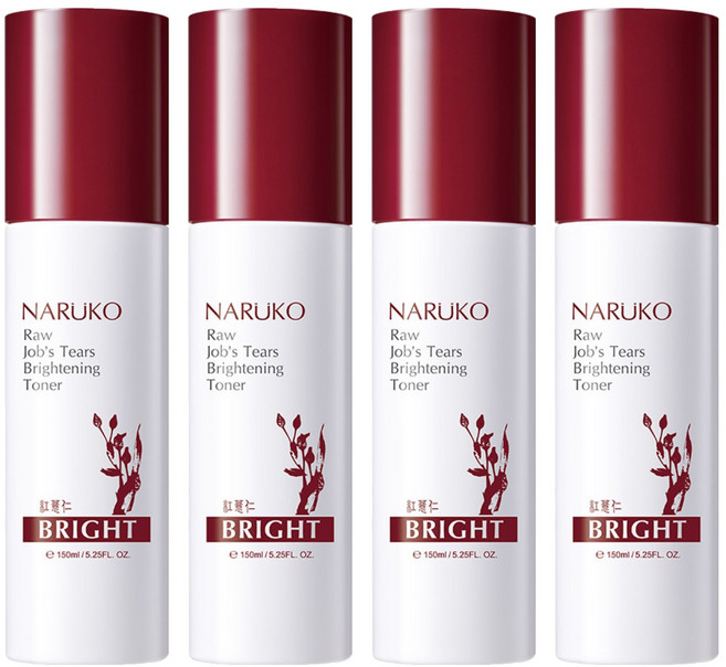 NARUKO 牛爾 台灣公司貨 紅薏仁健康雪白化妝水, 150ml, 4瓶