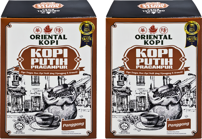 ORIENTAL KOPI 華陽 南洋風味白咖啡 三合一 炭燒風味, 40g, 10包, 2盒