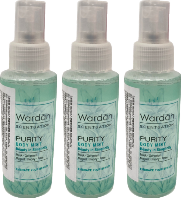 峇里島 Wardah 身體香水噴霧 #Purity, 100ml, 3瓶