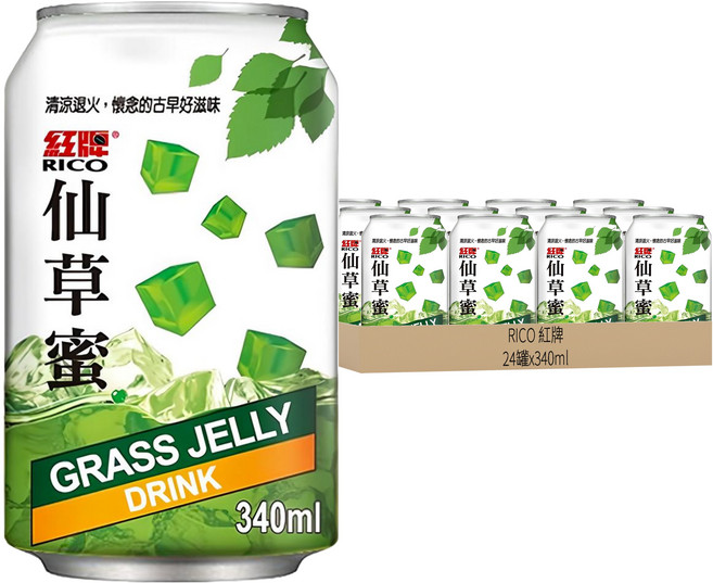 RICO 紅牌 仙草蜜, 340ml, 24罐