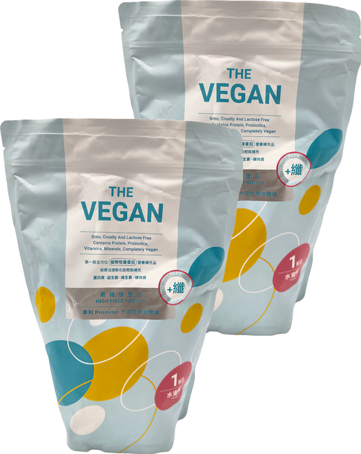 THE VEGAN 樂維根 優纖植物高纖優蛋白 水蜜桃, 1kg, 2包