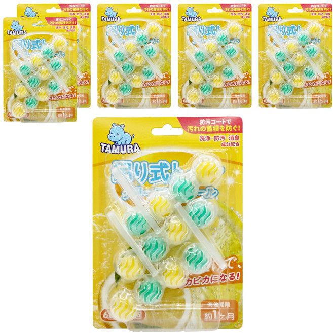 TAMURA 日本 馬桶清潔球 檸檬, 180g, 6盒