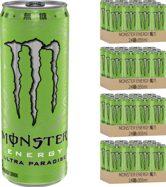 MONSTER ENERGY 魔爪 超越仙境碳酸能量飲料, 355ml, 96罐