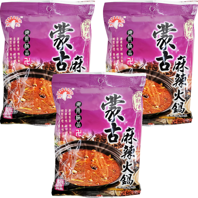 新光洋菜 蒙古麻辣火鍋湯底調味包 全素, 75g, 3包