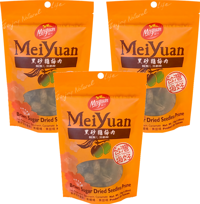 美元蜜餞 小立袋系列 黑砂糖梅肉, 30g, 3包