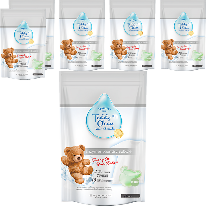 清淨海 純淨系列 植萃酵素洗衣膠囊 低水位用 綠薔薇, 30顆, 6袋