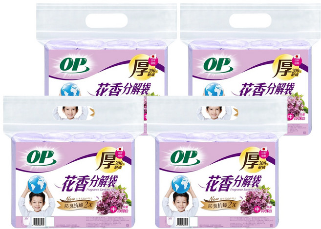 OP 花香分解袋 中(62 x 53cm) 薰衣草, 20L, 4包
