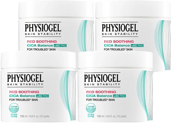 PHYSIOGEL 潔美淨 積雪草水楊酸毛孔緊緻淨膚棉 溫和淨化毛孔, 70張, 4罐