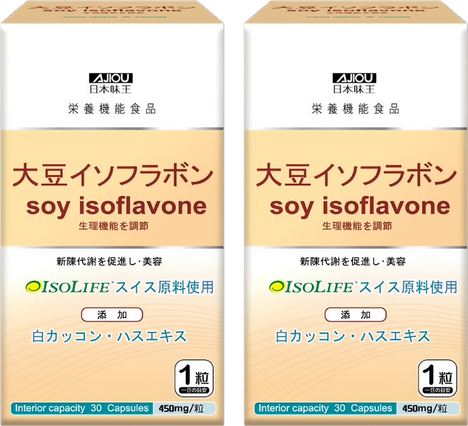 AJIOU 日本味王 大豆異黃酮, 30顆, 450mg, 2盒
