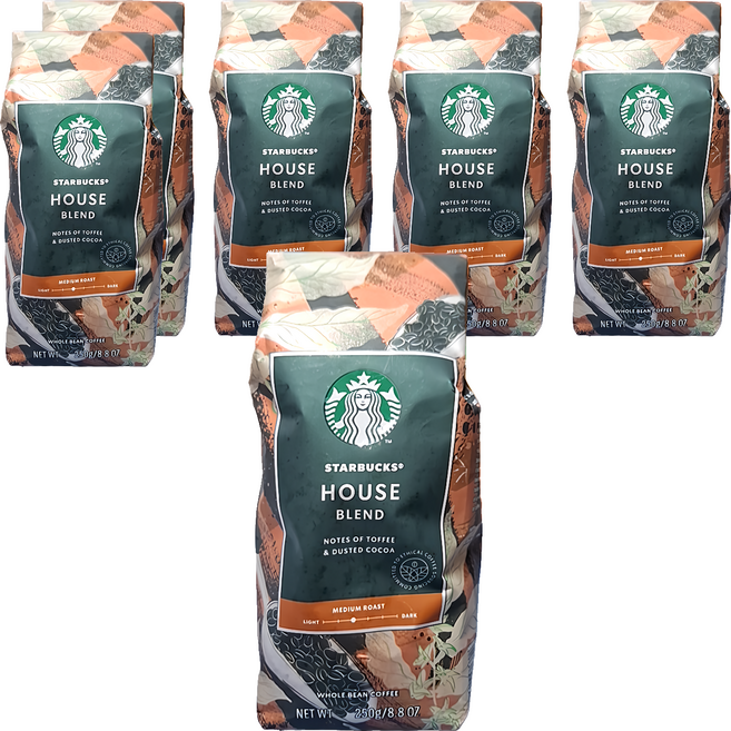 STARBUCKS 星巴克 家常綜合咖啡豆 250G, Whole Bean, 6包