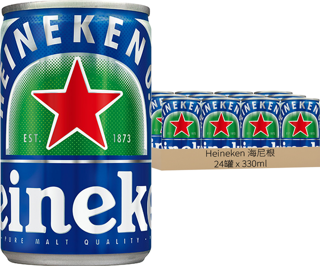 Heineken 海尼根 0.0零酒精啤酒, 330ml, 24罐
