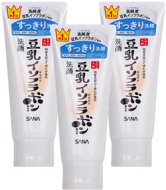 SANA 莎娜 豆乳美肌 洗面乳 清爽, 150g, 3條